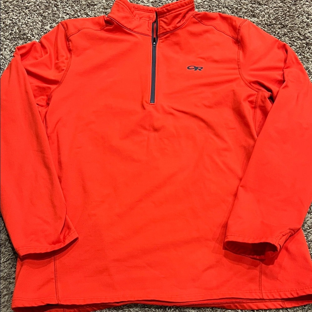 Outdoor Research spice orange quarter zip polartec 100 pullover sz XXL